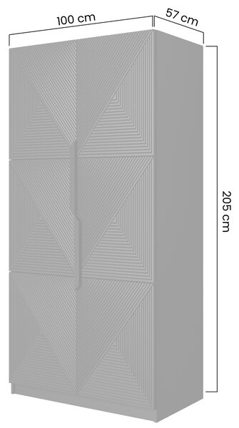 Skriňa Asha 100 cm - biely mat / čierne úchytky