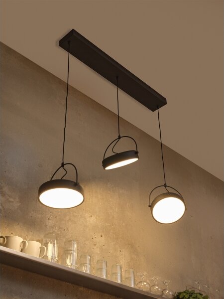 Osram - LED luster na lanku DECOR PUCK 3xLED/12W/230V CRI 90 čierny