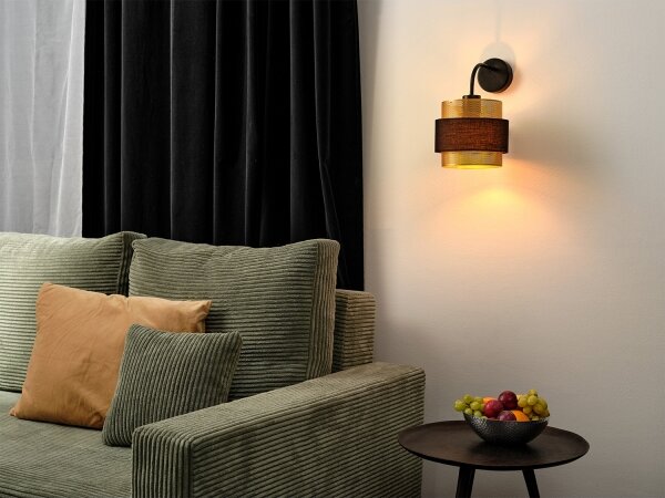 Osram - Nástenné svietidlo DECOR HORNET 1xE27/10W/230V čierna/zlatá
