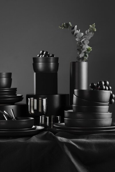 ASIR Porcelánová jedálenská súprava 18 ks VINE matná čierna