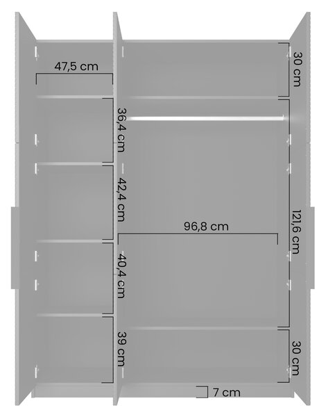 Skriňa Asha 150 cm - kašmírová