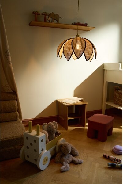 Osram - Závesný luster na lanku DECOR RATTAN 1xE27/15W/230V pr. 48 cm béžová/čierna