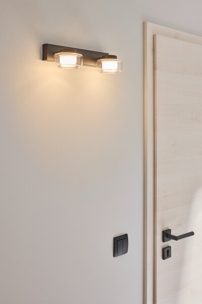 Osram - LED kúpeľňové nástenné svietidlo ORBIS FLAME 2xLED/5,5W/230V IP44 čierna