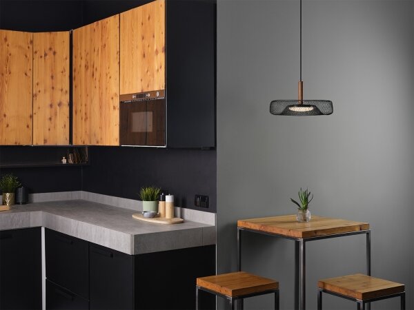 Osram - LED luster na lane DECOR MESH LED/18,5W/230V pr. 40 cm čierna/kaučukovník