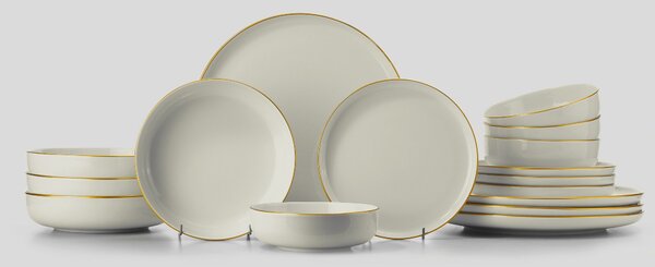 ASIR Porcelánová jedálenská súprava (16 ks) zlatá a biela