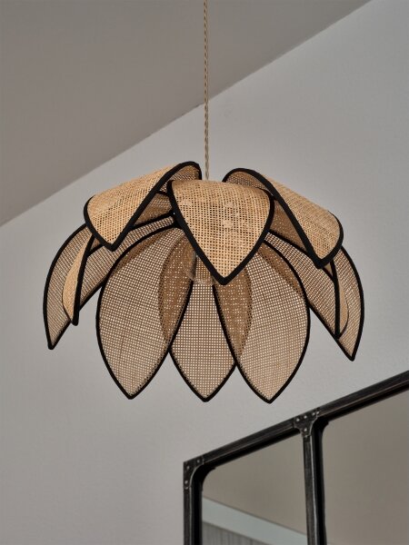Osram - Závesný luster na lanku DECOR RATTAN 1xE27/15W/230V pr. 48 cm béžová/čierna