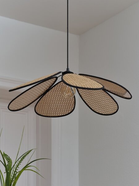Osram - závesné svietidlo na lanku DECOR RATTAN 1xE27/15W/230V pr. 69 cm béžová/čierna