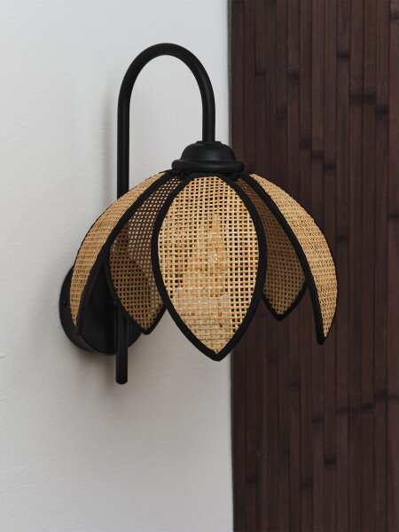 Osram - Nástenné svietidlo DECOR RATTAN 1xE27/15W/230V béžová/čierna