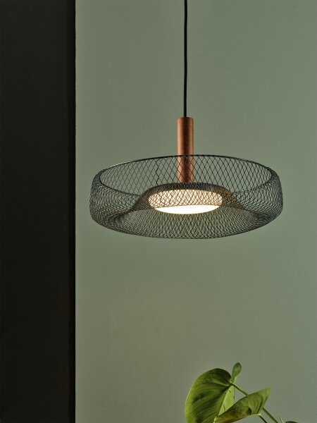 Osram - LED luster na lane DECOR MESH LED/18,5W/230V pr. 40 cm čierna/kaučukovník