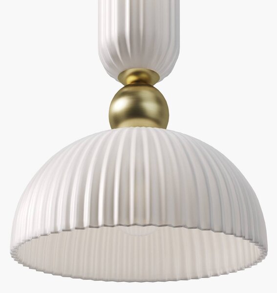 Závesná lampa Maytoni Antic, biela/zlatá, Ø 30 cm, sklo, E27, Biela / opálová, Obývacia izba / jedáleň, Sklo, Závesné svietidlo