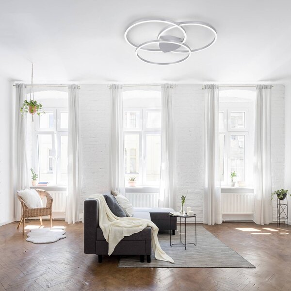 Paul Neuhaus Q-KATE LED stropná lampa, 40W, Hliník / sivá / zinok, Obývacia izba / jedáleň, Hliník, Moderný, Závesné svietidlo