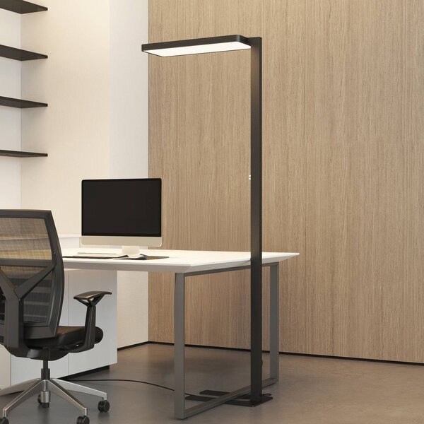 Stojacia lampa Arcchio LED Timon, 54 W, čierna, výška 195 cm, Čierna, Pracovňa / Kancelária, Hliník, Moderný, Stolová lampa