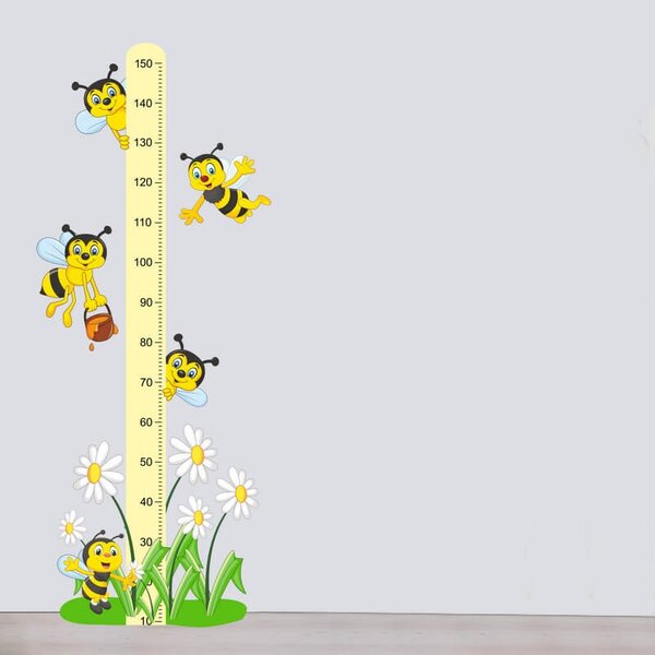 Textilná nálepka do detskej izby - Detský meter s čielkami do 150 cm, DS-N052