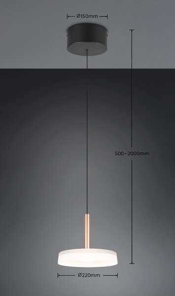 Trio T354910165 LED závesné stropné svietidlo CELESTE | 10W integrovaný LED zdroj | 1100lm | 3000K
