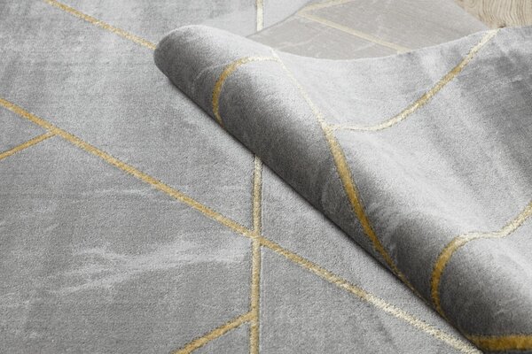 Dywany Łuszczów , Kusový koberec Emerald geometric 1012 grey and gold, 80x150, šedá, chodba / predsieň