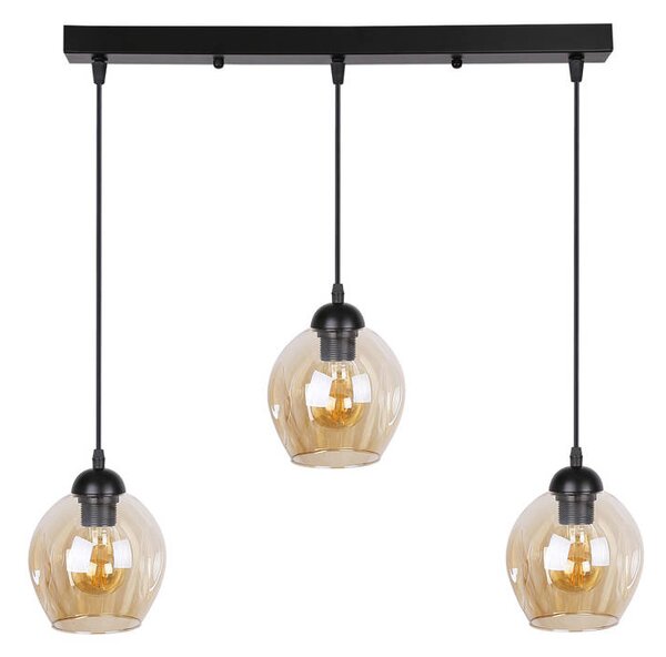 Čierno-hnedý závesný luster Aspa pre žiarovku 3x E27 – LED lustre a svietidlá > Kolekcie svietidiel > Kolekcia svietidiel ASPA