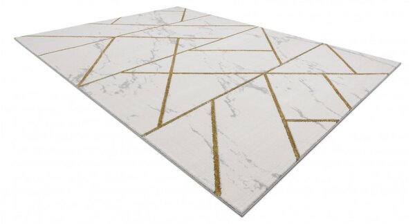 Dywany Łuszczów , Kusový koberec Emerald geometric 1012 cream and gold, 80x150, biela, kancelária
