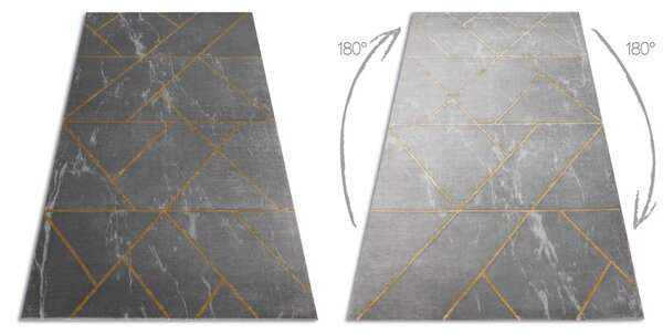 Dywany Łuszczów , Kusový koberec Emerald geometric 1012 grey and gold, 80x150, šedá, chodba / predsieň