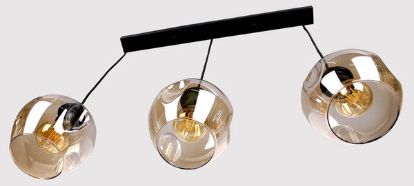 Čierno-hnedý závesný luster Aspa pre žiarovku 3x E27 – LED lustre a svietidlá > Kolekcie svietidiel > Kolekcia svietidiel ASPA