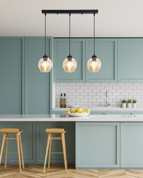 Čierno-hnedý závesný luster Aspa pre žiarovku 3x E27 – LED lustre a svietidlá > Kolekcie svietidiel > Kolekcia svietidiel ASPA
