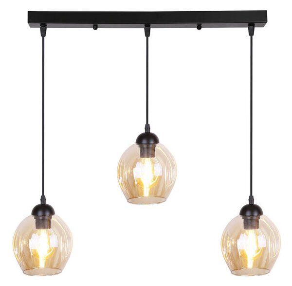 Čierno-hnedý závesný luster Aspa pre žiarovku 3x E27 – LED lustre a svietidlá > Kolekcie svietidiel > Kolekcia svietidiel ASPA