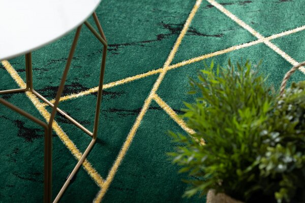 Dywany Łuszczów , Kusový koberec Emerald geometric 1012 green and gold, 140x190, zelená, chodba / predsieň