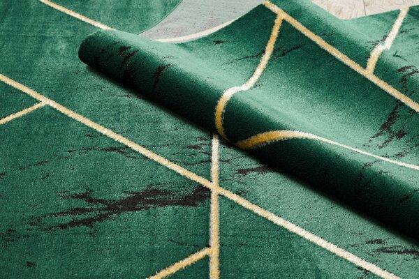 Dywany Łuszczów , Kusový koberec Emerald geometric 1012 green and gold, 140x190, zelená, chodba / predsieň