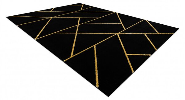 Dywany Łuszczów , Kusový koberec Emerald geometric 1012 black and gold, 140x190, čierna, chodba / predsieň