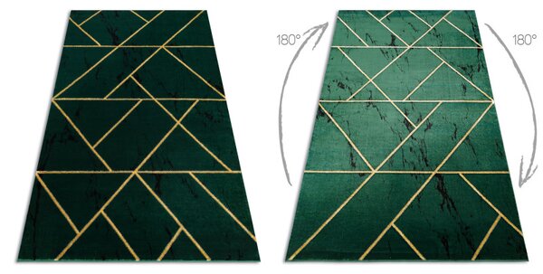 Dywany Łuszczów , Kusový koberec Emerald geometric 1012 green and gold, 140x190, zelená, chodba / predsieň