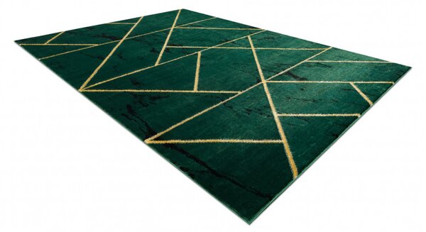 Dywany Łuszczów , Kusový koberec Emerald geometric 1012 green and gold, 140x190, zelená, chodba / predsieň