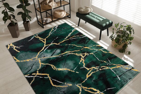 Dywany Łuszczów , Kusový koberec Emerald 1018 green and gold, 120x170, zelená, kancelária