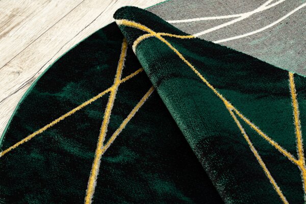 Dywany Łuszczów, Kusový koberec Emerald 1022 green and gold kruh, 120x120 (priemer) kruh, zelená, obývacia izba