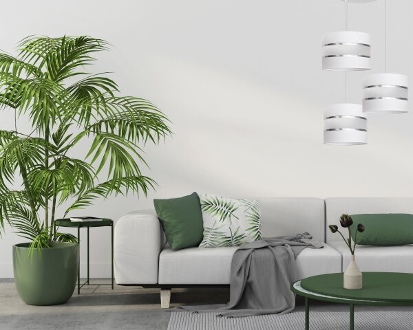 Luster na lanku HELEN 3xE27/15W/230V biela