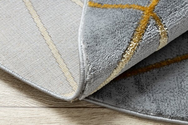 Dywany Łuszczów, Kusový koberec Emerald 1022 grey and gold kruh, 120x120 (priemer) kruh, šedá, chodba / predsieň
