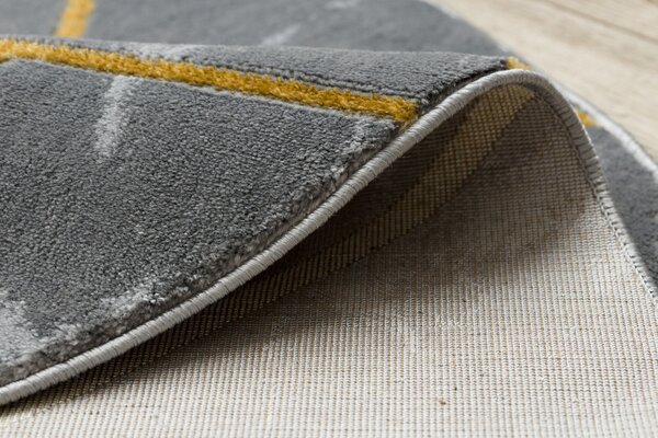 Dywany Łuszczów , Kusový koberec Emerald geometric 1012 grey and gold kruh, 120x120 (priemer) kruh, šedá, chodba / predsieň