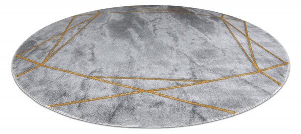 Dywany Łuszczów, Kusový koberec Emerald 1022 grey and gold kruh, 120x120 (priemer) kruh, šedá, chodba / predsieň