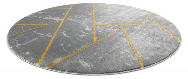 Dywany Łuszczów , Kusový koberec Emerald geometric 1012 grey and gold kruh, 120x120 (priemer) kruh, šedá, chodba / predsieň