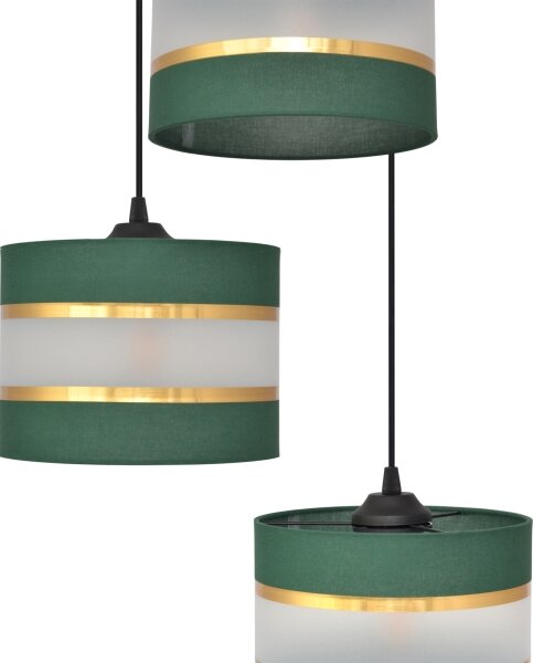 Luster na lanku HELEN 3xE27/15W/230V zelená/zlatá