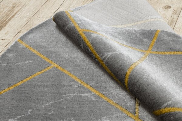 Dywany Łuszczów , Kusový koberec Emerald geometric 1012 grey and gold kruh, 120x120 (priemer) kruh, šedá, chodba / predsieň