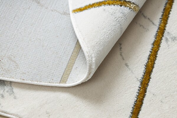 Dywany Łuszczów , Kusový koberec Emerald geometric 1012 cream and gold kruh, 120x120 (priemer) kruh, biela, obývacia izba