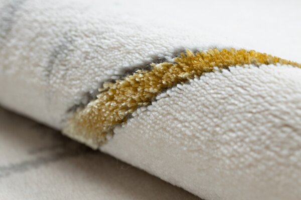 Dywany Łuszczów , Kusový koberec Emerald geometric 1012 cream and gold kruh, 120x120 (priemer) kruh, biela, obývacia izba