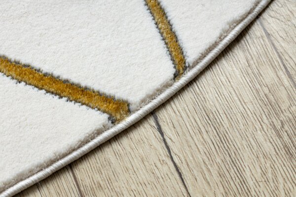 Dywany Łuszczów , Kusový koberec Emerald geometric 1012 cream and gold kruh, 120x120 (priemer) kruh, biela, obývacia izba