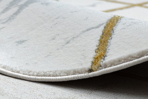 Dywany Łuszczów , Kusový koberec Emerald geometric 1012 cream and gold kruh, 120x120 (priemer) kruh, biela, obývacia izba