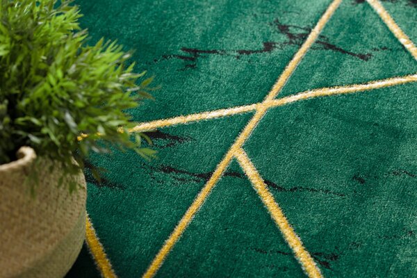 Dywany Łuszczów, Kusový koberec Emerald geometric 1012 green and gold kruh, 120x120 (priemer) kruh, zelená, chodba / predsieň
