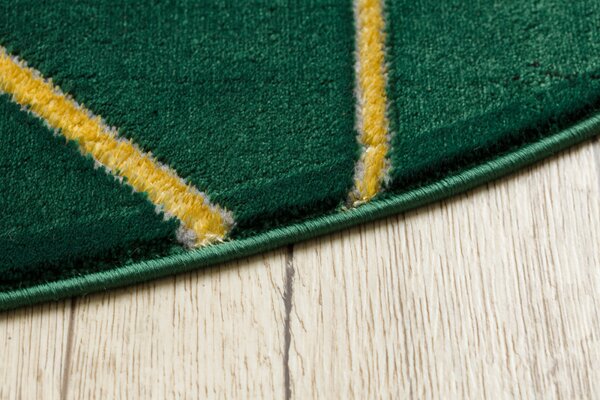 Dywany Łuszczów, Kusový koberec Emerald geometric 1012 green and gold kruh, 120x120 (priemer) kruh, zelená, chodba / predsieň