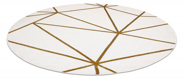 Dywany Łuszczów, Kusový koberec Emerald 1013 cream and gold kruh, 160x160 (priemer) kruh, biela, obývacia izba
