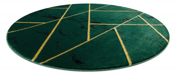 Dywany Łuszczów, Kusový koberec Emerald geometric 1012 green and gold kruh, 120x120 (priemer) kruh, zelená, chodba / predsieň