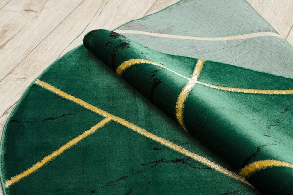 Dywany Łuszczów, Kusový koberec Emerald geometric 1012 green and gold kruh, 120x120 (priemer) kruh, zelená, chodba / predsieň