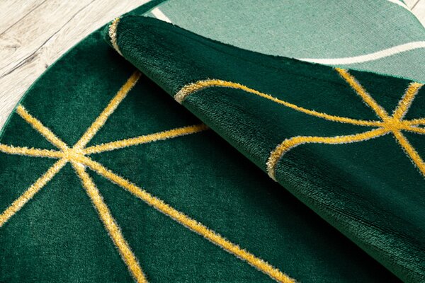 Dywany Łuszczów , Kusový koberec Emerald 1013 green and gold kruh, 120x120 (priemer) kruh, zelená, chodba / predsieň