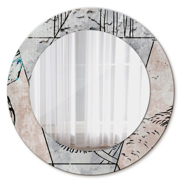 Okrúhle dekoračné zrkadlo s motívom Zima